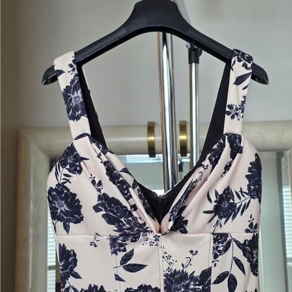 ASOS Black Pink Midi Floral Sundress Size 10 - Picture 3 of 7